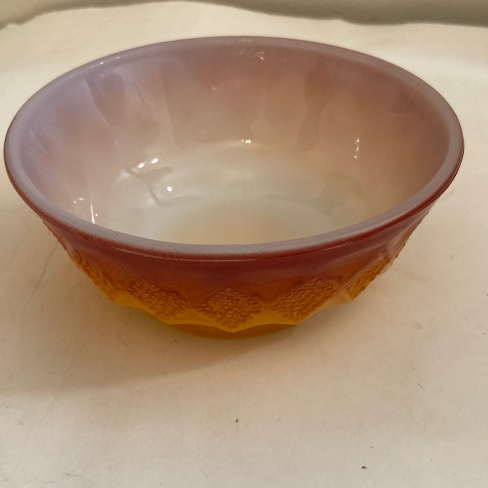 Anchor Hocking Fire king Kimberly diamond orange bowl